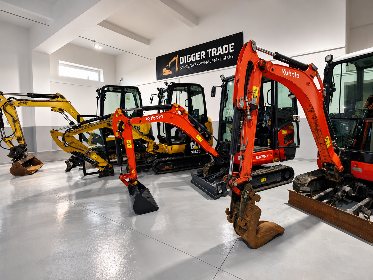 Minikoparki i zaplecze firmy Digger Trade